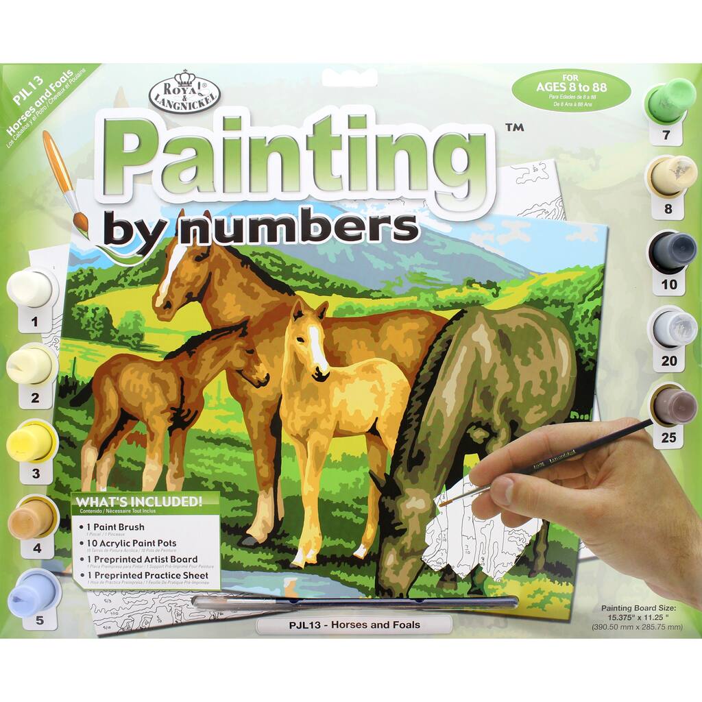 royal langnickel horses foals painting by numbers kit michaels